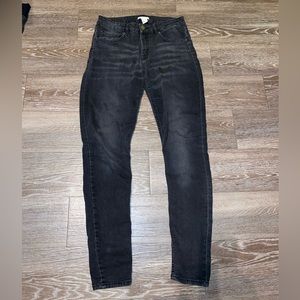 H&M Distressed Dark Denim Gray Skinny Jeans